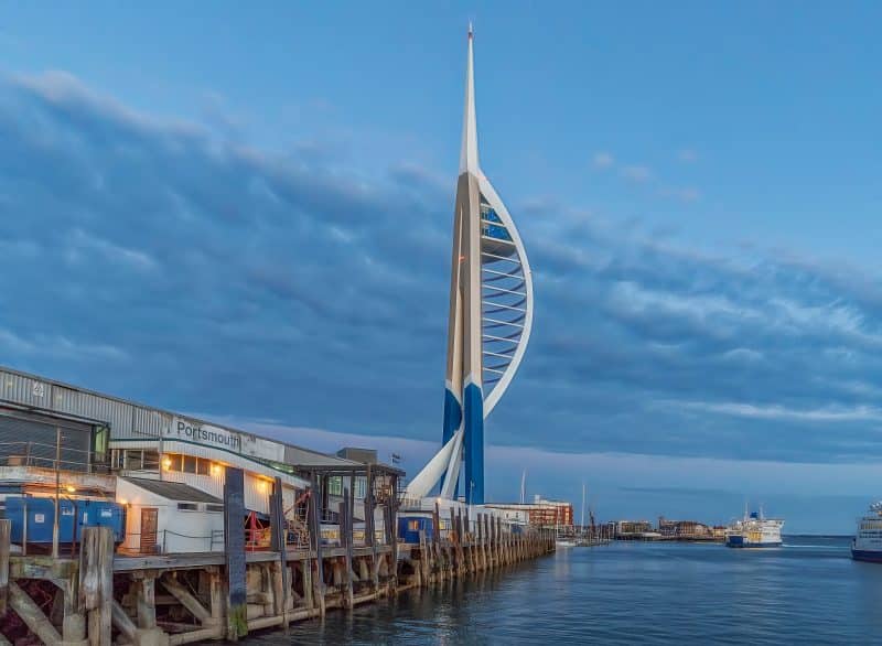 Vibrant,Twilight,Scene,At,Portsmouth,Waterfront